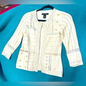 White House Black Market Women’s XXS Beaded Cardigan.